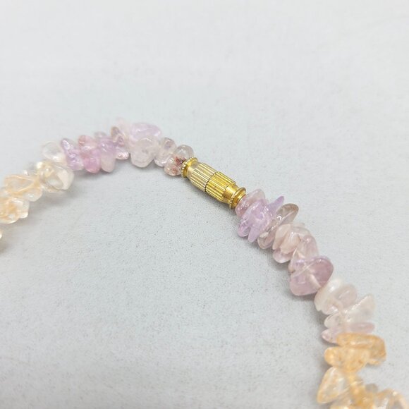 Amethyst Citrine Peridot Gemstone Chip Bead Necklace Barrel Clasp 16 Inch - Picture 4 of 4